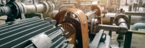 Electric motor casing in industrial plant