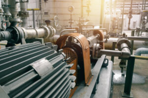 Electric motor casing in industrial plant