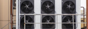 Outdoor air conditioning equipment. Air conditioners are located